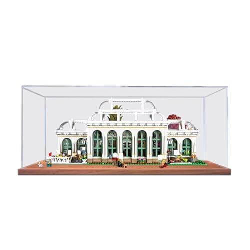 BilliColors Acryl-Vitrine für Lego City 21353, anwendbar für den botanischen Garten, als Geschenk (nur Vitrine) (Nussbaumboden) von BilliColors