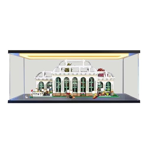 BilliColors Acryl-Vitrine für Lego City 21353, anwendbar für den botanischen Garten, als Geschenk (nur Vitrine) (schwarze Unterseite + Oberlicht) von BilliColors