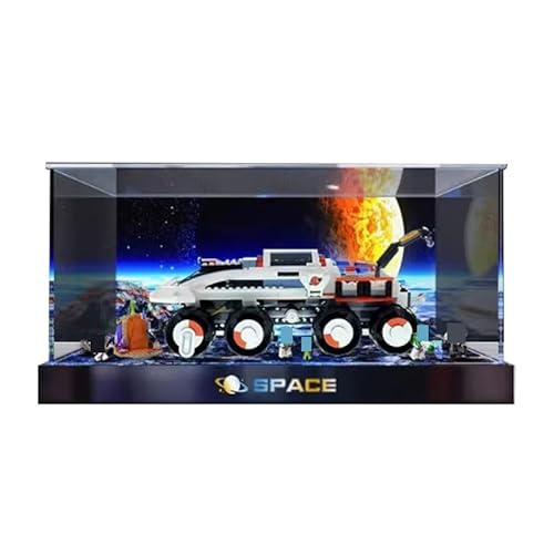 BilliColors Acryl-Vitrine für Lego City 60432, anwendbar für Command Rover und Kranlader, Weltraum-Design-Displaybox, Geschenk (nur Vitrine) (hoch unten + Hintergrund) von BilliColors