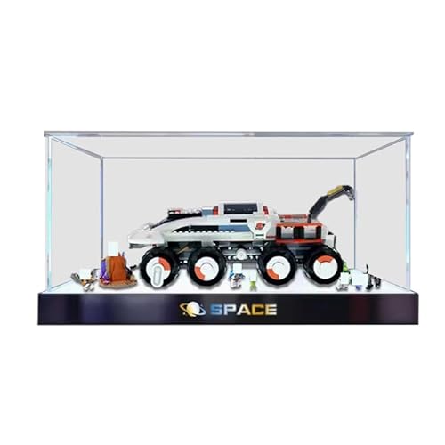 BilliColors Acryl-Vitrine für Lego City 60432, anwendbar für Command Rover und Kranlader, Weltraum-Designbox, Geschenk (nur Vitrine) (Höhe schwarze Unterseite) von BilliColors