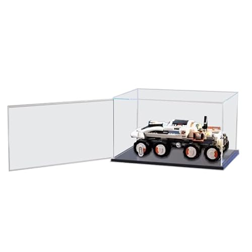 BilliColors Acryl-Vitrine für Lego City 60432, anwendbar für Command Rover und Kranlader, Weltraum-Designbox, Geschenk (nur Vitrine) (schwarze Unterseite) von BilliColors