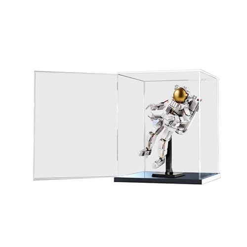 BilliColors Acryl-Vitrine für Lego Creator 3-in-1 31152, geeignet für Weltraum-Astronauten-Displaybox, Geschenk (nur Vitrine) (schwarze Unterseite 1) von BilliColors