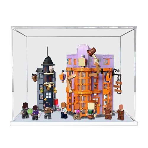 BilliColors Acryl-Vitrine für Lego HP 76422, anwendbar für Le Chemin de Traverse: Weasley, Farces pour entworfene Displaybox, Geschenk (nur Vitrine) (weiße Unterseite) von BilliColors