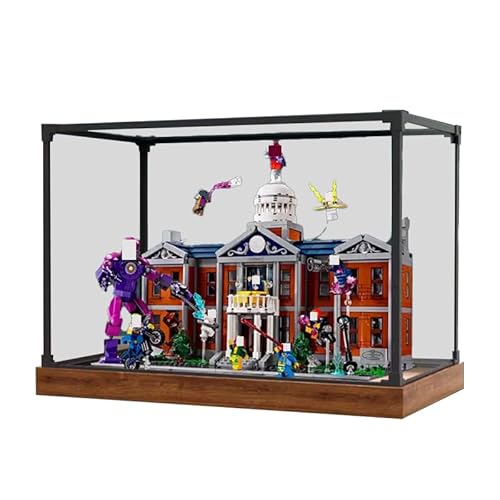 BilliColors Acryl-Vitrine für Lego Marve 76294, anwendbar für X-Men Academy X Mansion entworfene Displaybox, Geschenk (nur Vitrine) (Holzboden + Rand aus Legierung) von BilliColors