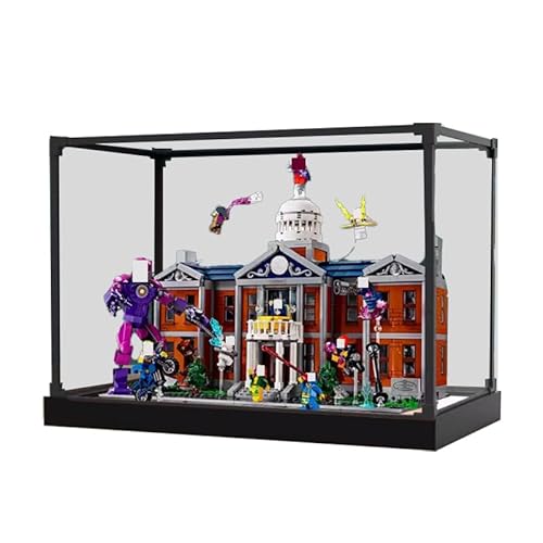 BilliColors Acryl-Vitrine für Lego Marve 76294, anwendbar für X-Men Academy X Mansion entworfene Displaybox, Geschenk (nur Vitrine) (schwarze Unterseite + Rand aus Metalllegierung) von BilliColors