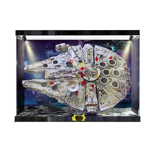 BilliColors Acryl-Vitrine für Lego SW 75192, anwendbar für Millennium Falcon entworfene Displaybox, Geschenk (nur Vitrine) (Hintergrund + Oberlicht) von BilliColors