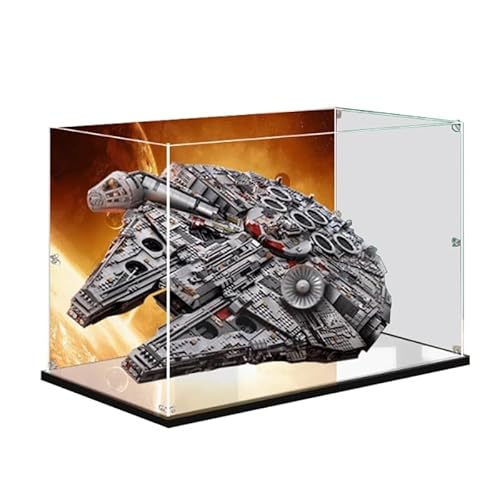 BilliColors Acryl-Vitrine für Lego SW 75192, anwendbar für Millennium Falcon entworfene Displaybox, Geschenk (nur Vitrine) (Spiegel unten + Hintergrund) von BilliColors