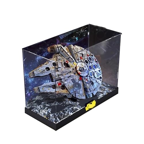 BilliColors Acryl-Vitrine für Lego SW 75192, anwendbar für Millennium Falcon entworfene Displaybox, Geschenk (nur Vitrine) (hoch unten + Hintergrund) von BilliColors