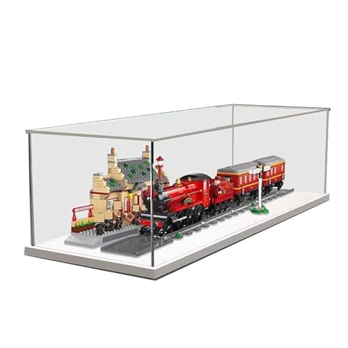 BilliColors Acryl-Vitrine für LegoHP 76423, anwendbar für Express & Hogsmeade Station, entworfene Displaybox, Geschenk (nur Vitrine) (weiße Unterseite) von BilliColors