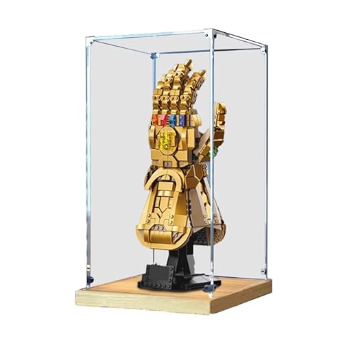 BilliColors Acryl-Vitrine für LegoMarve 76191, anwendbar für Infinity Gauntlet entworfene Displaybox, Geschenk (nur Vitrine) (Holzboden) von BilliColors