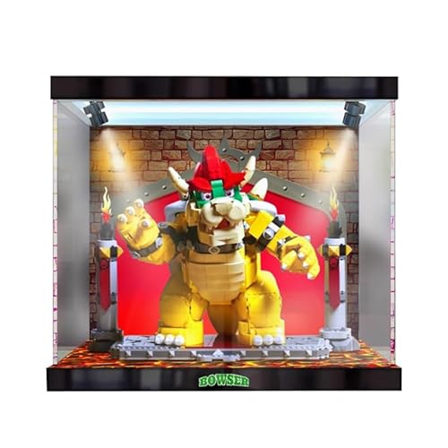 BilliColors Acryl-Vitrine für LegoSuperMario 71411, anwendbar für die Mighty Bowser entworfene Displaybox, Geschenk (nur Vitrine) (Hintergrund + Oberlicht 1) von BilliColors