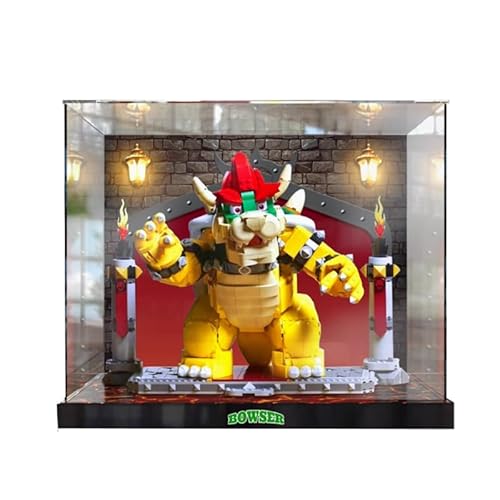 BilliColors Acryl-Vitrine für LegoSuperMario 71411, anwendbar für die Mighty Bowser entworfene Displaybox, Geschenk (nur Vitrine) (hoch unten + Hintergrund 1) von BilliColors