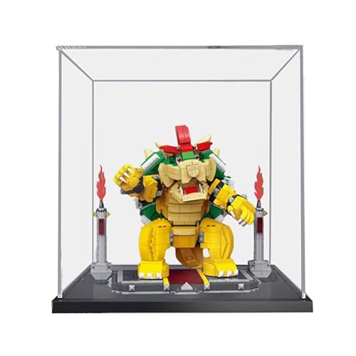 BilliColors Acryl-Vitrine für LegoSuperMario 71411, anwendbar für die Mighty Bowser entworfene Displaybox, Geschenk (nur Vitrine) (schwarze Unterseite 2) von BilliColors