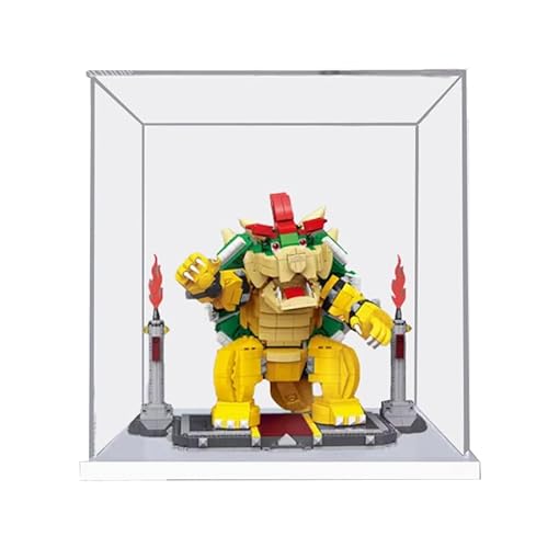 BilliColors Acryl-Vitrine für LegoSuperMario 71411, anwendbar für die Mighty Bowser entworfene Displaybox, Geschenk (nur Vitrine) (weiße Unterseite 1) von BilliColors