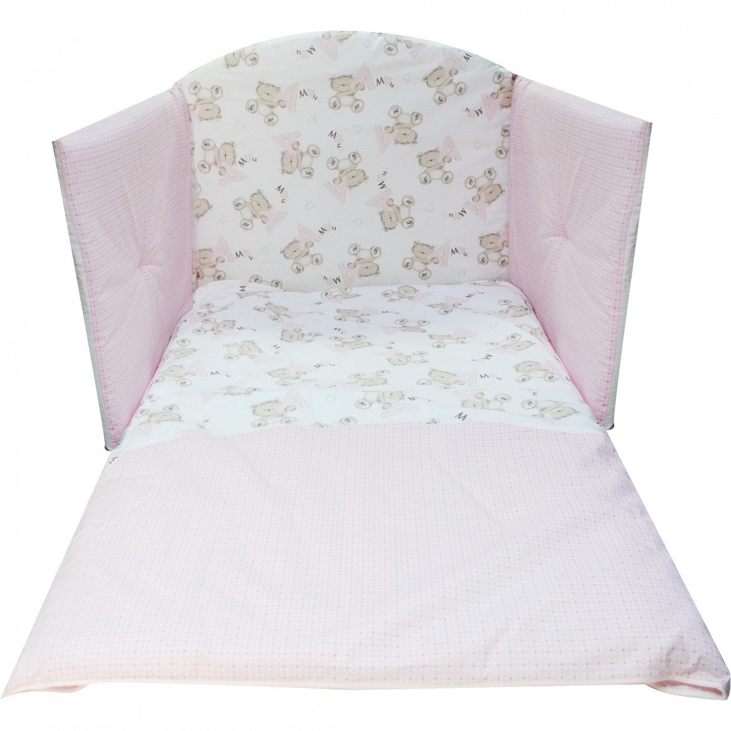 Billo Bett Bettwäscheset und 3-teiliger abnehmbarer Ball Amour Pink von Billo e Pallina