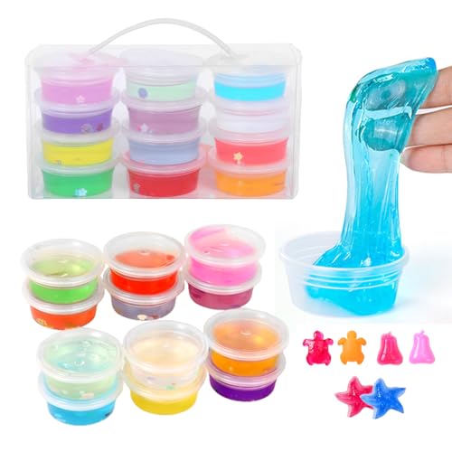 Biluer 12PCS Schleim Kinder Slime Kinder Slime Set Zum Selbermachen Geburtstag,Ostern, Weihnachten, Neujahr,Geschenk Für Mädchen Und Jungen Im Alter Von 6,7,8,9,10 Jahren von Biluer