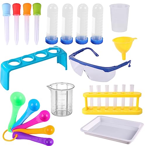 Pipetten Kinder,Binblin 22 PCS Pipette,Pipette Kinder,Reagenzgläser mit Ständer,Experimente für Kinder Pipette Reagenzgläser Exploring Science Experiment Set Pädagogisches Spielzeug für Kinder von Binblin