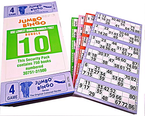 750 Bücher 4 Spiel 6 zum Ansehen von Jumbo-Bingo-Tickets von Bingosupermarket