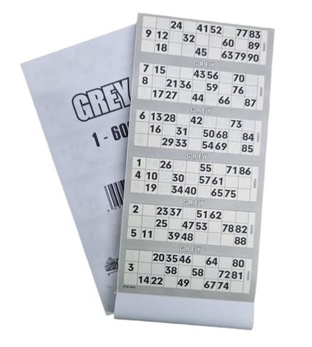 Bingosupermarket Bingo-Tickets 600 Block 6 auf ein Blatt 1-90 perforiert (grau) von Bingosupermarket