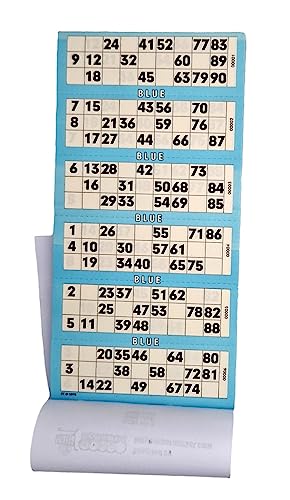 Bingosupermarket Bingo-Tickets 600 Block 6 auf ein Blatt 1-90 perforiert (blau) von Bingosupermarket