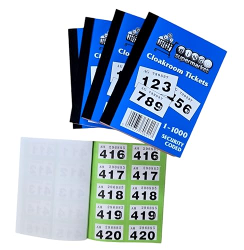 Bingosupermarket Tombola-Tickets, 1-1000 Garderobe, 5 Stück (grün) von Bingosupermarket