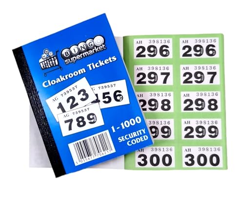 Bingosupermarket Tombola-Tickets 1-1000 Garderobentickets, verschiedene Farben, umrandet (Grün) von Bingosupermarket