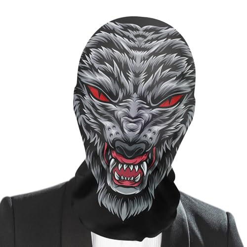 Biniveil Gruselige Halloween-Maske, Gruselige Geistermaske,Gruselige Maske, realistische Netz-Geistermasken für Erwachsene - Gruselige, realistische, atmungsaktive Mesh-Maske für Cosplay, Halloween von Biniveil