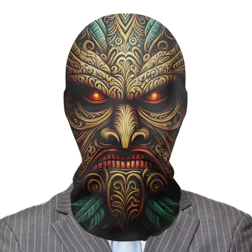 Biniveil Gruselige böse Geistermaske, Halloween-Horrormaske, Horror lustiger Netz-Kopfschmuck, Gruselige, realistische, atmungsaktive Mesh-Maske für Cosplay, Halloween von Biniveil