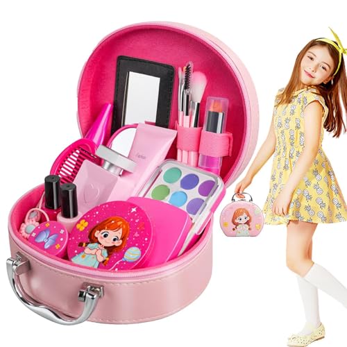 Biniveil Kinder-Make-up-Set für Mädchen, Make-up-Set für Kleinkinder und Mädchen - 21X Make-up-Spielzeug für Mädchen, Beauty-Set - Kosmetiktasche, gefälschtes Spiel-Make-up für Weihnachten und von Biniveil