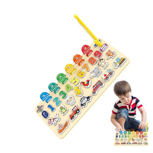 Biniveil Magnetisches Farbanpassungsbrett, Magnet-Puzzlebrett für Kinder | Zahlen- und Farbtafel zum Zählen von Angelfischen für Kinder | Glatte Oberflächen, Spielzeug für Reisen, Outdoor, Zuhause von Biniveil