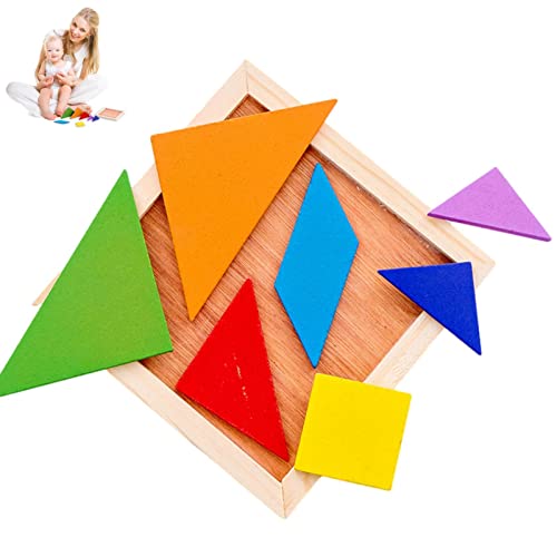 Tangram-Puzzle Aus Holz | Tangram-Denkspiel Aus Holz | Tangram-Puzzle Aus Holz | Unterhaltsame, Pädagogische Tangram-Spiele | Entwicklungsförderndes Spielzeug, Lernspiele Für Alle Altersgruppen von Biniveil