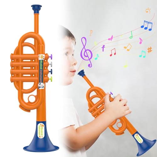 Trompete Spielzeug | Trompetenspielzeug | Spielzeugtrompete | Trompeteninstrument | Kindertrompete Spielzeug | Musik Spielzeug | Musikspielzeug Für Jungens Mädchen 32cmx10.2cmx9.9cm von Biniveil