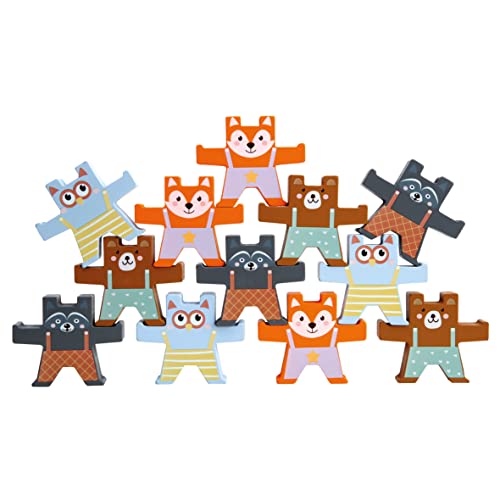 Bino world of toys Holz-Balancierspiel, Bären, Spielzeug für Kinder ab 3 Jahre, Holz-Stapelspielzeug, zum Geschicklichkeit Lernen, zur Entwicklung Konzentration und Motorik, 12 Teile, Mehrfarbig Bino world of toys Holz-Balancierspiel, Bären, Spielzeug für Kinder ab 3 Jahre, Holz-Stapelspielzeug, zum Geschicklichkeit Lernen, zur Entwicklung Konzentration und Motorik, 12 Teile, Mehrfarbig von Bino world of toys