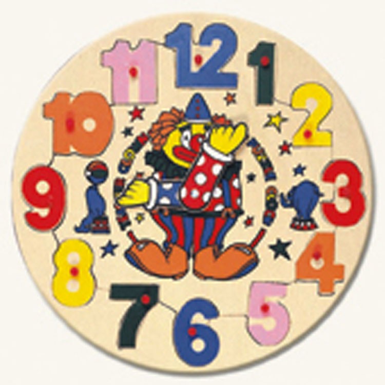 Steckpuzzle Clown mit Uhr von Bino