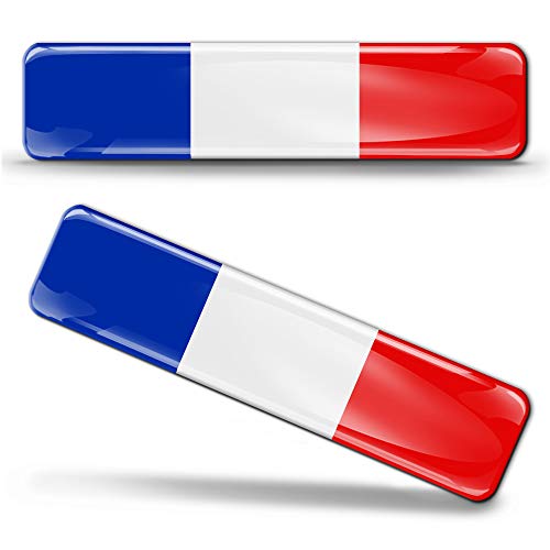 Biomar Labs® 2 x Aufkleber 3D Gel Silikon Stickers Frankreich France Flag Französische Flagge Fahne Autoaufkleber F 8 von Biomar Labs