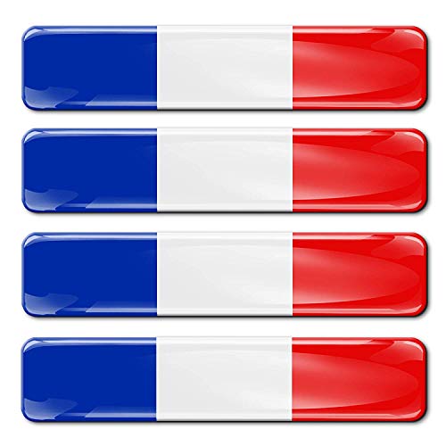 Biomar Labs® 4 x Aufkleber 3D Gel Silikon Stickers Frankreich France Französische Flagge Fahne Flag Autoaufkleber F 8 von Biomar Labs