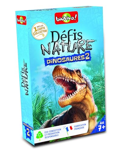 bioviva ! 400305 Herausforderungen Natur – Dinosaurier 2 – Spielerisches Gesellschaftsspiel für Kinder ab 7 Jahren – 2 bis 6 Spieler, Mehrfarbig von Bioviva