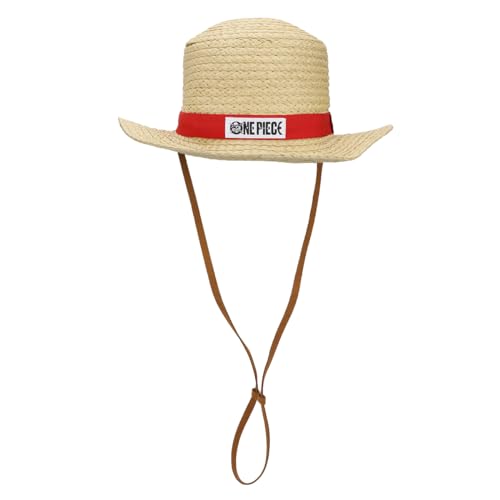 Bioworld One Piece Luffy Cosplay Strohhut mit Kinnseil, Braun, Braun, Einheitsgröße von Bioworld