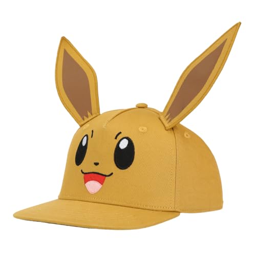 Bioworld Jugend Pokemon Big Face Eevee Brown Snapback Hat, Pokemon Big Face, Einheitsgröße von Bioworld