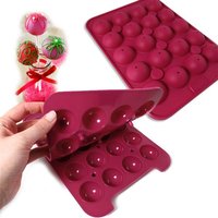 Cake Pop Baker, 2-teilige 3D-Backform aus Silikon: 20 Stiele,25x27,5cm von Birkmann