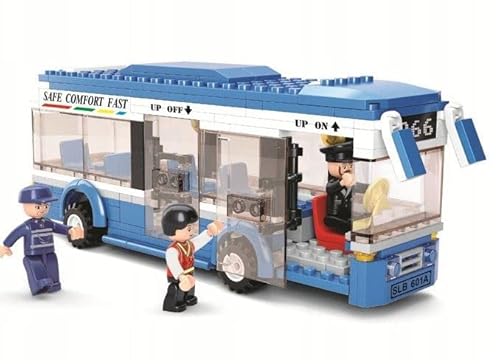 BirnePower Klemmbausteine Spielbausteine Spielset City Stadt Bausatz Spielfigur 235 Teile Stadtbus Bahnbus Bus Bausteine Spielzeug G045288 von BirnePower