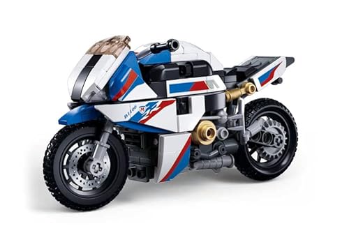 BirnePower Klemmbausteine Spielbausteine Spielset City Stadt Bausatz Spielfigur 242 Teile Motorrad Motor Bike Bausteine Spielzeug G198826 von BirnePower