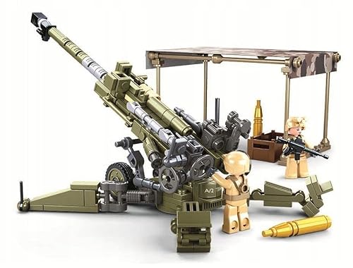 BirnePower Klemmbausteine Spielbausteine Spielset Militär Army Soldaten Bausatz Spielfigur 258 Teile Flugabwehrkanone Haubitze M777 Bausteine Spielzeug G170706 von BirnePower