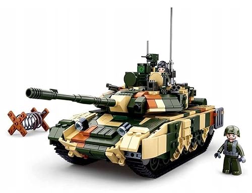 BirnePower Klemmbausteine Spielbausteine Spielset Militär Army Soldaten Bausatz Spielfigur 758 Teile Tank russischer Panzer T-90 MS Bausteine Spielzeug G135381 von BirnePower