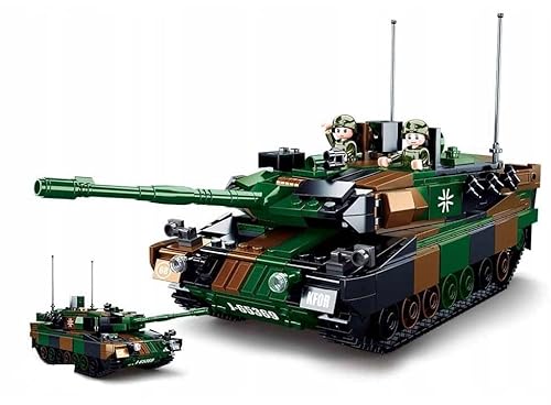 BirnePower Klemmbausteine Spielbausteine Spielset Militär Army Soldaten Bausatz Spielfigur 766 Teile Kampfanzer Tank Leopard 2in1 Bausteine Spielzeug G158016 von BirnePower