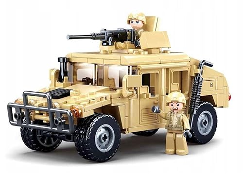 BirnePower Klemmbausteine Spielbausteine Spielset für Kinder Militär Auto Bausatz Spielfigur 265 Teile gepanzertes Fahrzeug Jeep Hummer H2 Bausteine Spielzeug G165628 von BirnePower