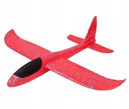 BirnePower Segelflugzeug Flugzeug Spielzeug Styroporflieger 49 x 47cm Schaum Styropor Wurfgleiter für Kinder Manuelles Wurfspiel zufällige Farben (schwarzes Cockpit) von BirnePower