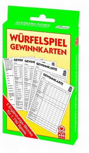 Birsppy Spielblock Gewinnkarte für über 1700 Würfelspiel 5 Stück in Packung von Birsppy