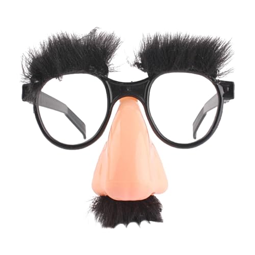 3 Stk Große Nase Lustige Brille, Lustige Verkleidungsbrille Große Nase Lustige Brille mit Augenbraue, Gläser Lustige Brillen mit Große Nase Augenbraue Schnurrbart Prank Tool Favor von Birtern