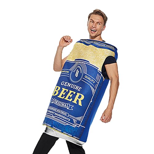 Birtern Bierdosen-Kostüm, Maskerade-Outfits, Soda Jerk-Kostüm, Bierflaschen-Kostüm, Bier-Kostüm-Sets für Halloween, Karneval, Erwachsene, Themenwochen von Birtern